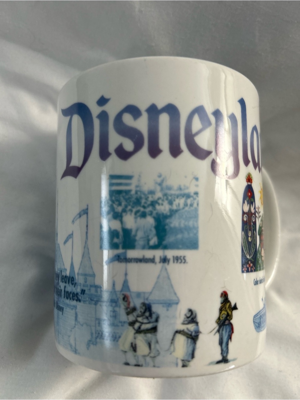 Walt Disney Gallery Disneyland White and Blue  Coffee Mug